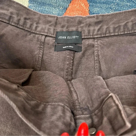 John Elliott NWT Sendai Trouser Barrel Leg Pants in Rodeo Brown Grey Jeans - Picture 12 of 16